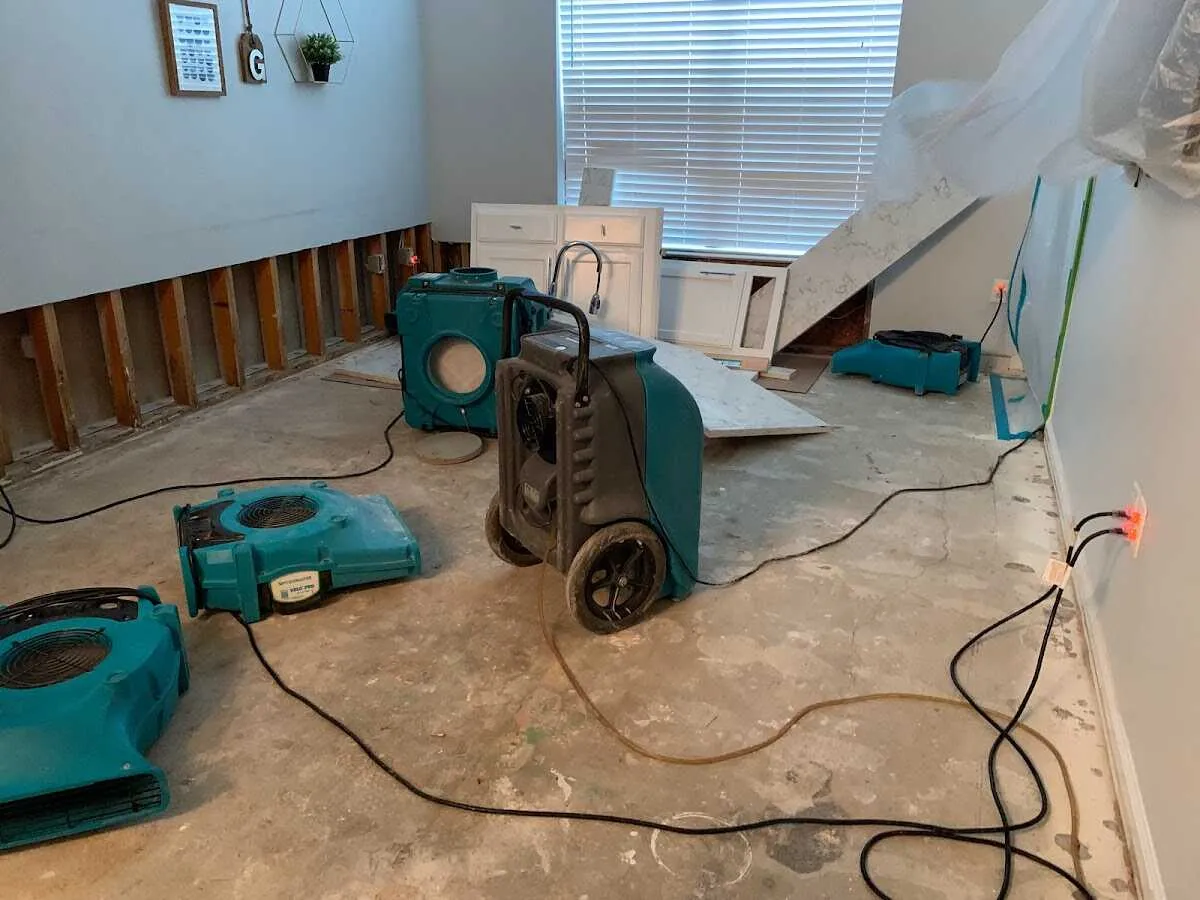 Dehumidifier in flood-cut room for Water Extraction & Removal in East Rockaway
